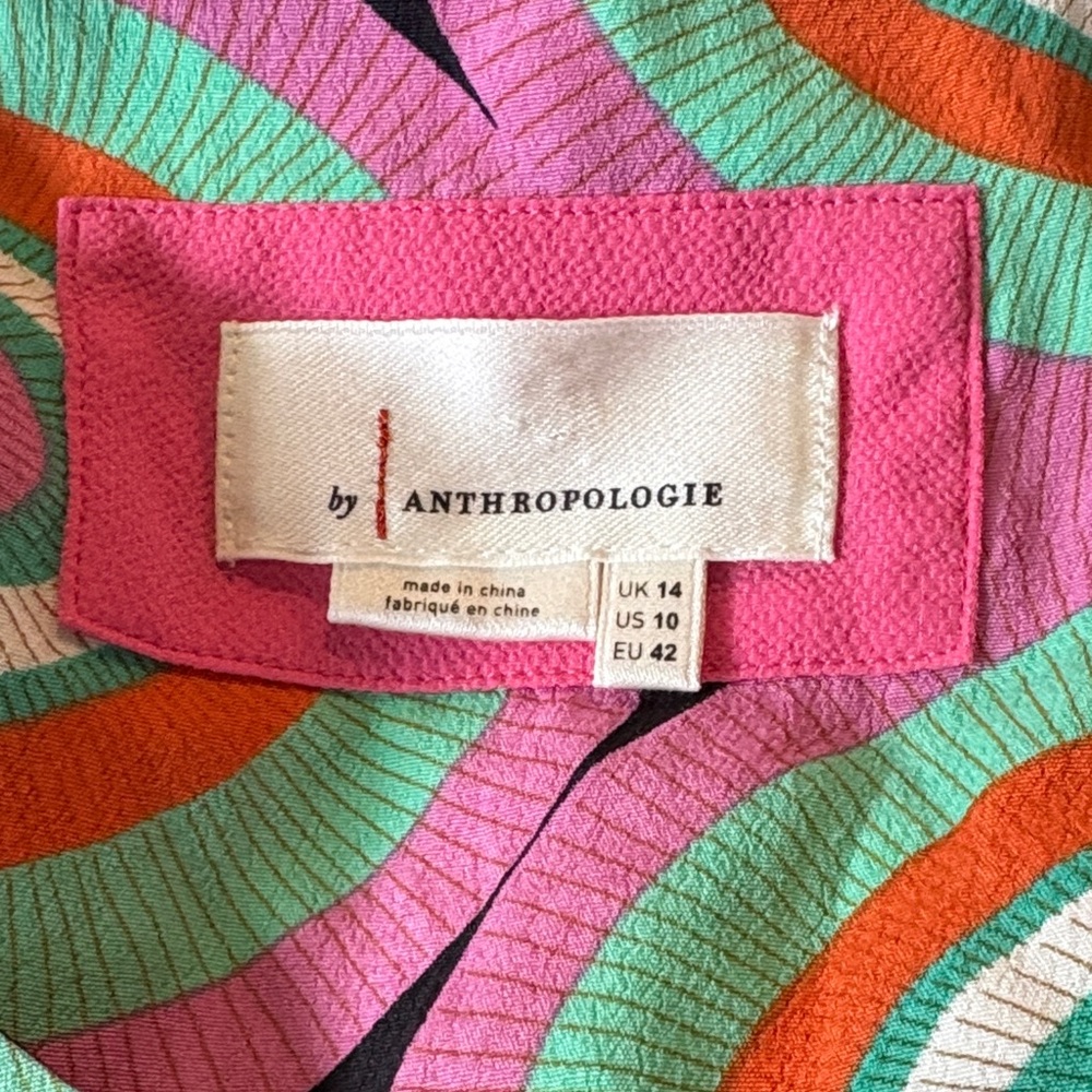 Anthropologie Kenzie Asymmetrical Dress Knee-Length Sleeveless Women’s 10 Retro - Picture 9 of 10